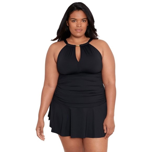Lauren Ralph Lauren Swim Skirt Black Ruffle, Chlorine Resistant, Size 22 - Picture 1 of 4
